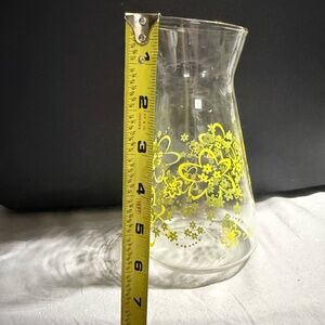 Pyrex Glass Carafe with Yellow Floral Design